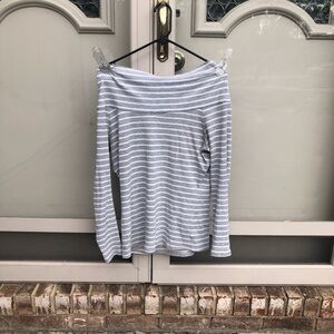 Off-the-Shoulder Striped Knit Top (L/5-7)